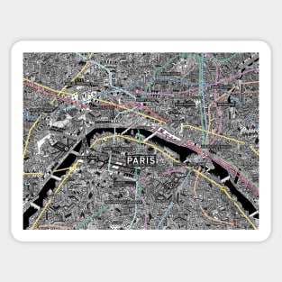 Paris metro map Sticker